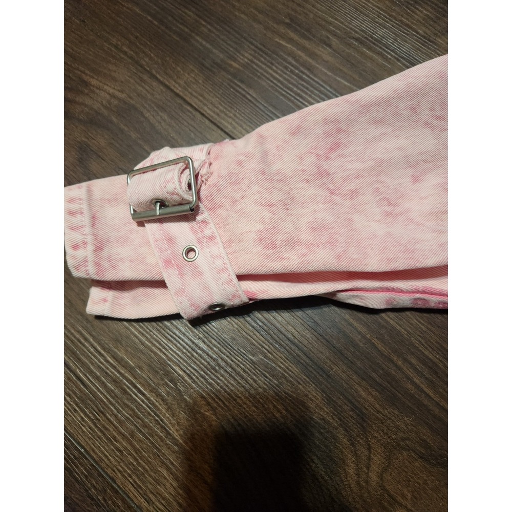 Fashion Nova Billie Cropped Jacket Womens Medium Pink Cargo Utility NWT New - Picture 4 of 10